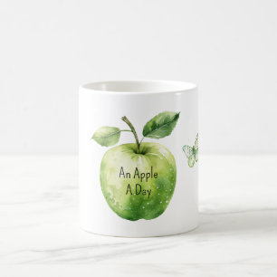 Grüner Apfel Tag Schmetterling Kaffeetasse