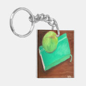 Grüner Apfel und Journal Schlüsselanhänger (Vorderseite links)