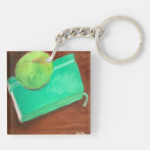 Grüner Apfel und Journal Schlüsselanhänger (Rückseite)