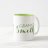 Grüner Apfel Zweifarbige Tasse (VorderseiteRechts)