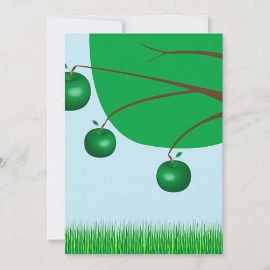 Grüner Apfelbaum Einladung (Vorderseite)