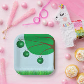 Grüner Apfelbaum Pappteller (Party)