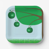 Grüner Apfelbaum Pappteller (Vorderseite)