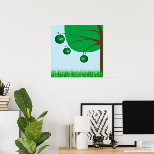 Grüner Apfelbaum Poster (Heimbüro)