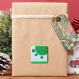 Grüner Apfelbaum Quadratischer Aufkleber