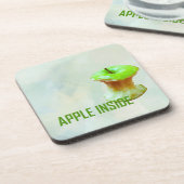 Grüner Apfelkern Getränkeuntersetzer (Linke Seite)