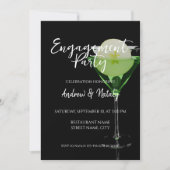 Grüner Apfelsincocktail mit einer Apfelscheibe Einladung (Vorderseite)