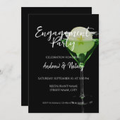 Grüner Apfelsincocktail mit einer Apfelscheibe Einladung (Vorne/Hinten)