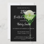 Grüner Apfelsincocktail mit einer Apfelscheibe Einladung (Vorderseite)