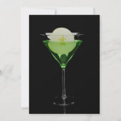 Grüner Apfelsincocktail mit einer Apfelscheibe Einladung (Rückseite)
