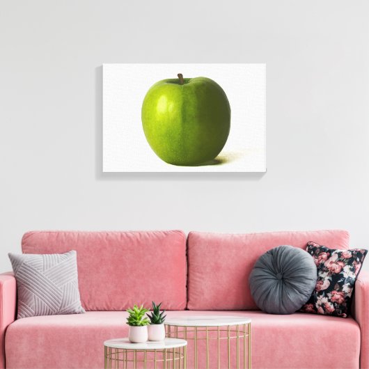 Grüner Apple 16,50x11 (41,25x27,5cm) waccna Leinwanddruck (Insitu (Wohnzimmer))