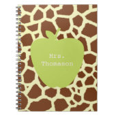 Grüner Apple-Giraffen-Lehrer Notizblock (Vorderseite)