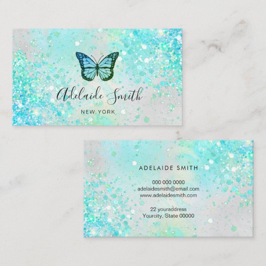 grüner Aquabobutterfisch, simulierter, grobkörnige Visitenkarte (Vorne/Hinten)