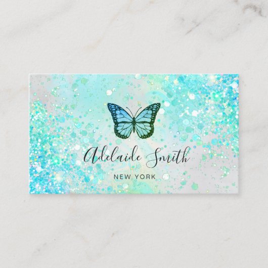 grüner Aquabobutterfisch, simulierter, grobkörnige Visitenkarte (Vorderseite)