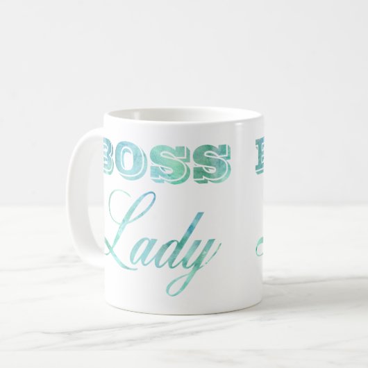 Grüner Aquarell-Chef-Dame Womens Feminism Kaffeetasse (Vorderseite Links)