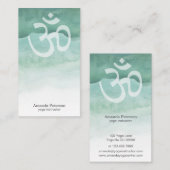 Grüner Aquarell Ombre OM Yoga-Lehrer Visitenkarte (Vorne/Hinten)