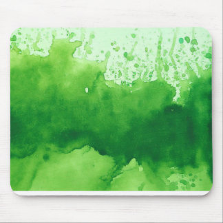 Grüner Aquarellhintergrund; handgemalt Mousepad