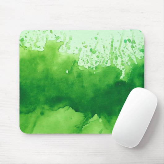 Grüner Aquarellhintergrund Mousepad (Mit Mouse)