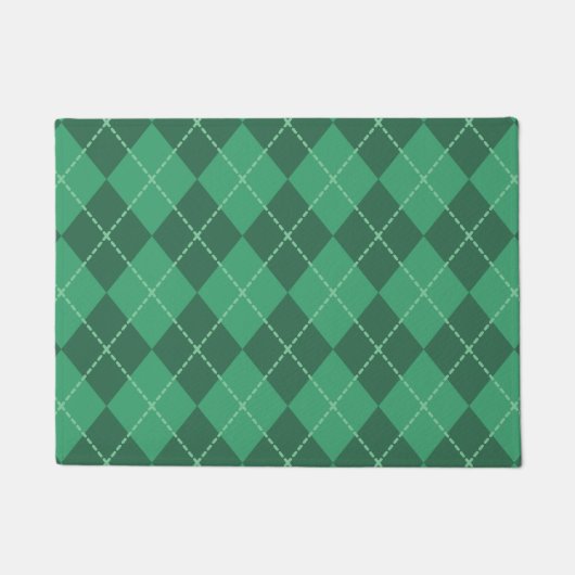 Grüner Argyle-Willkommensfußabtreter Fußmatte (Vorderseite)