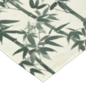 Grüner asiatischer Bambus und Blätter Tischdecke (Schrägansicht)
