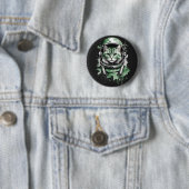 Grüner Astronaut Katzen Splash Button (Beispiel)