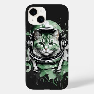 Grüner Astronautenkatze Case-Mate iPhone 14 Hülle
