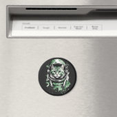 Grüner Astronautenkatze Magnet (In Situ (Geschirrspüler))