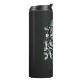 Grüner Astronautenkatze Thermosbecher (Nach links gedreht)