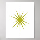 Grüner Atomarer Sternenexplosion Mid-Century-Moder Poster (Vorne)