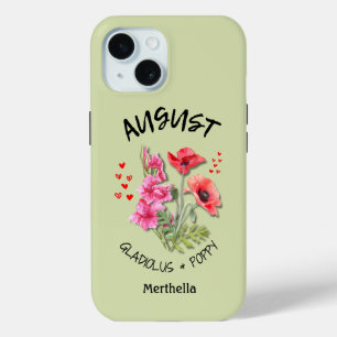 Grüner AUGUST Geburtstag Monat Blume Individuelle  Case-Mate iPhone Hülle