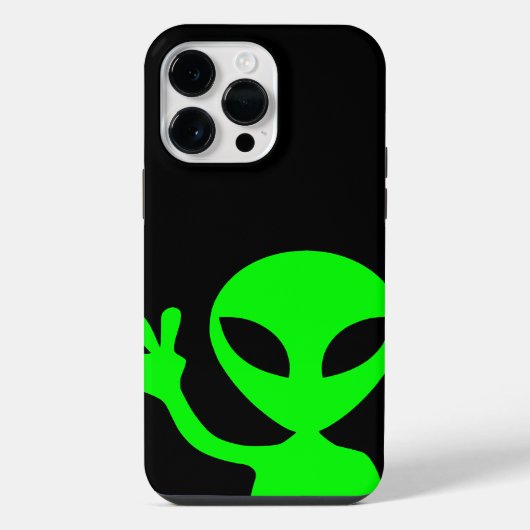 Grüner Außerirdischer iPhone Hülle (Rückseite)