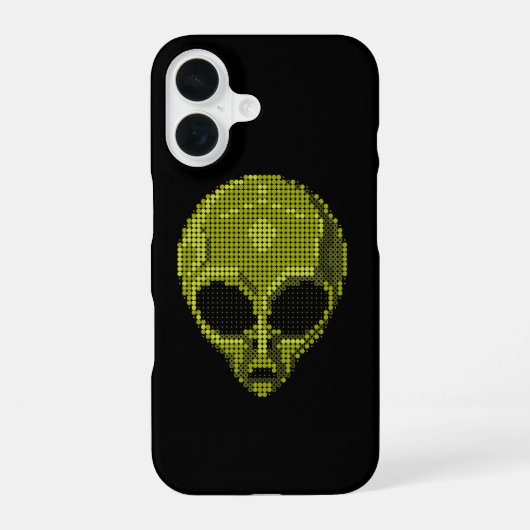 Grüner Außerirdischer Kopf iPhone 16 Hülle (Rückseite)