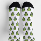 Grüner Außerirdischer Kopf Socken (Oben)