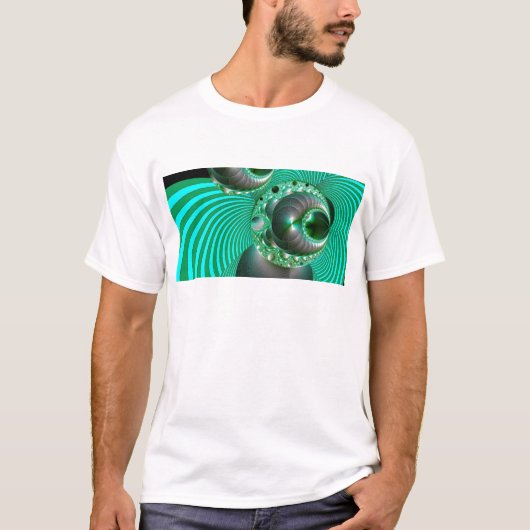 GRÜNER BALL ABSTRAKTES MANDELBOT T-Shirt (Vorderseite)