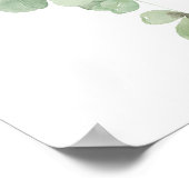 Grüner Ballon Eukalyptus Babydusche Begrüßungszeic Poster (Ecke)