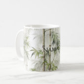Grüner Bambus Achtsamkeits-Yoga Kaffeetasse (Vorderseite Links)