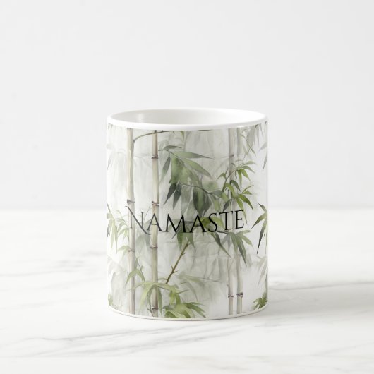 Grüner Bambus Achtsamkeits-Yoga Kaffeetasse (Mittel)