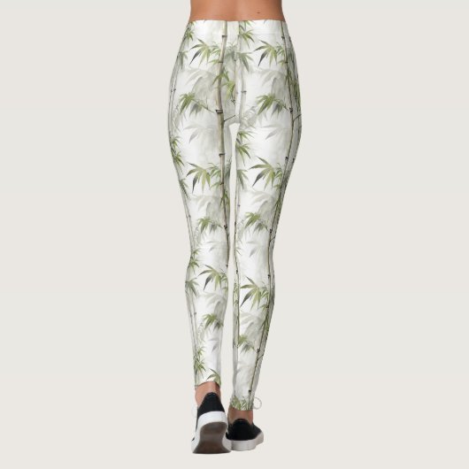 Grüner Bambus Achtsamkeits-Yoga Leggings (Rückseite)