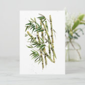 grüner Bambus Dankeskarte (Stehend Vorderseite)
