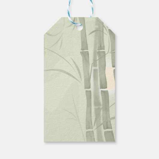 Grüner Bambus Geschenkanhänger (Rückseite)