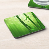 Grüner Bambus mit blassfarbenen Bokeh-Lichtern hin Untersetzer (Linke Seite)