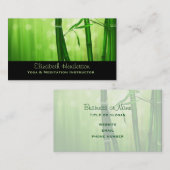 Grüner Bambus mit blassfarbenen Bokeh-Lichtern hin Visitenkarte (Vorne/Hinten)