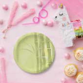 Grüner Bambus Pappteller (Party)