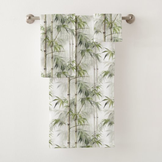 Grüner Bambus Serenity Buddha Badhandtuch Set (Insitu)