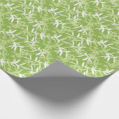 Grüner Bambus verlässt einzigartiges Muster Geschenkpapier (Ecke)