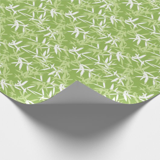 Grüner Bambus verlässt einzigartiges Muster Geschenkpapier (Ecke)