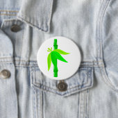 Grüner Bambusstalk mit tropischen Blätter Button (Beispiel)