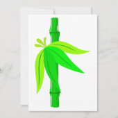 Grüner Bambusstalk mit tropischen Blätter Einladung (Vorderseite)