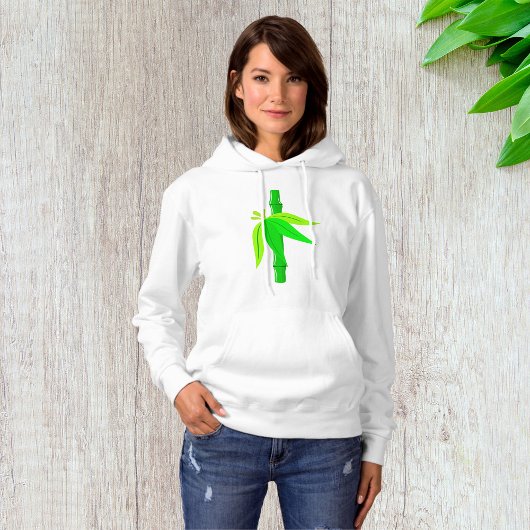 Grüner Bambusstalk mit tropischen Blätter Hoodie