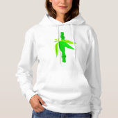 Grüner Bambusstalk mit tropischen Blätter Hoodie (Vorderseite)